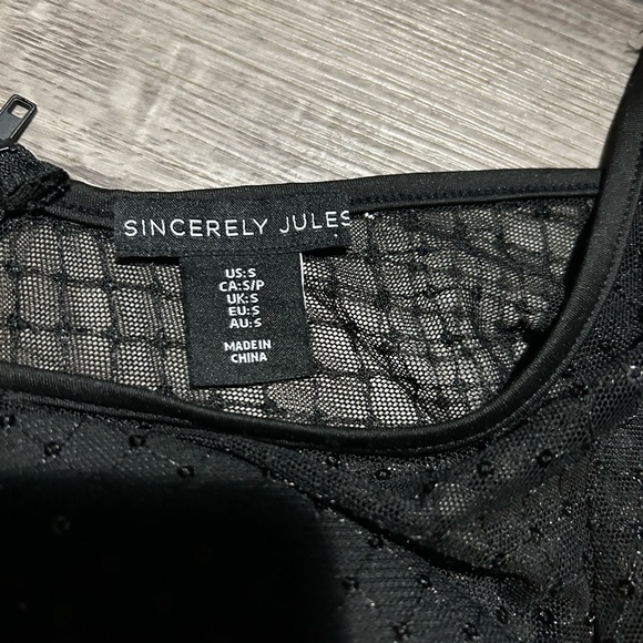 Sincerely Jules Sequin Mesh Corset Top S - Picture 3 of 4